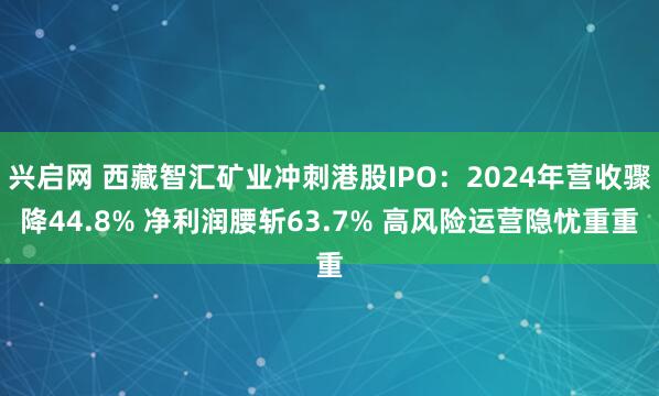 兴启网 西藏智汇矿业冲刺港股IPO：2024年营收骤降44.8% 净利润腰斩63.7% 高风险运营隐忧重重