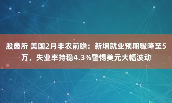 股鑫所 美国2月非农前瞻：新增就业预期骤降至5万，失业率持稳4.3%警惕美元大幅波动